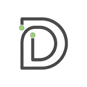 Matriz de bordado Letra D neon