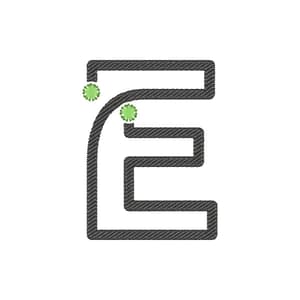 Matriz de bordado Letra E neon