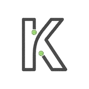 Matriz de bordado Letra K neon