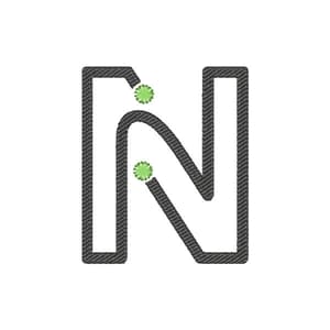 Matriz de bordado Letra N neon