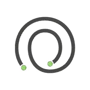 Matriz de bordado Letra O neon