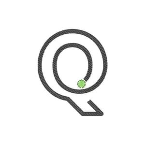 Matriz de bordado Letra Q neon