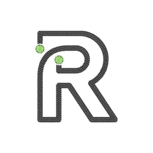 Matriz de bordado Letra R neon