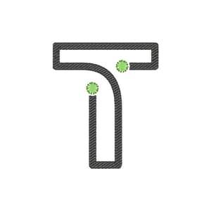 Matriz de bordado Letra T neon