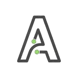 Matriz de bordado Letra A neon