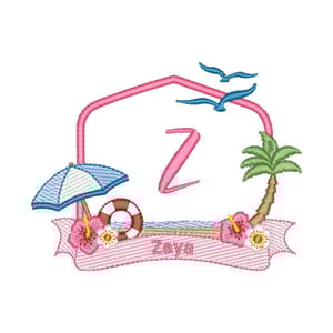 Matriz de bordado Moldura Letra Z (Pontos Leves)