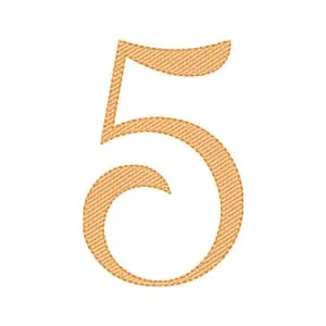 Matriz de bordado Numero 5 (Pontos Leves)