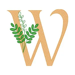 Matriz de bordado Letra W (Pontos Leves)