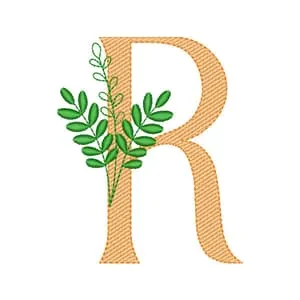 Matriz de bordado Letra R (Pontos Leves)