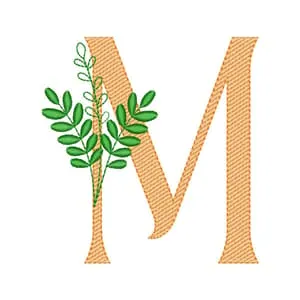 Matriz de bordado Letra M (Pontos Leves)