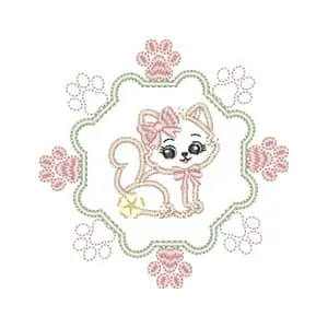 Matriz de bordado Moldura Gatinha