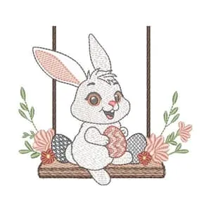 Matriz de Bordado  Coelhinho da Páscoa (Pontos Leves)