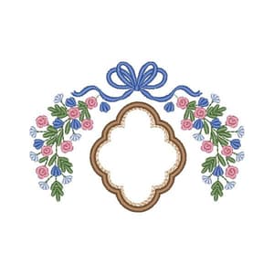 Matriz de bordado Moldura Floral