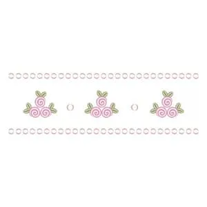 Matriz de bordado Barrado de Rosas com Ponto Decorativo