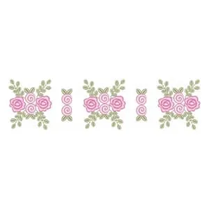 Matriz de bordado Barrado Decorativo com Rosas