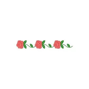 Matriz de bordado Barrinha barrado Galho buque de rosas