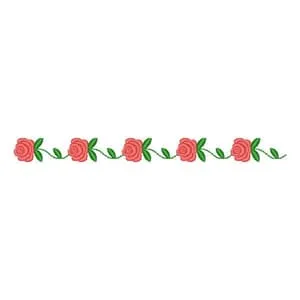 Matriz de bordado Barrinha barrado Galho buque de rosas
