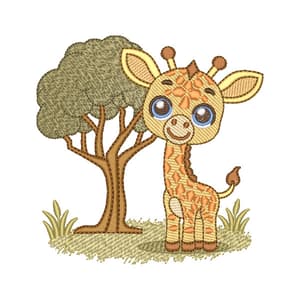 Matriz de bordado Girafa (Pontos Leves)
