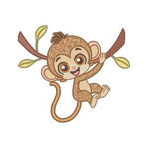 Matriz de bordado Macaco (Pontos Leves)
