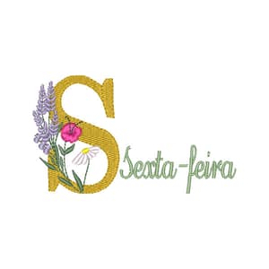 Matriz de bordado Semaninha Floral (Pontos Leves)