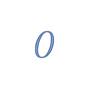 Matriz de bordado Alfabeto Fonte Aulyars - Número 0