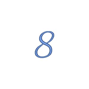 Matriz de bordado Alfabeto Fonte Aulyars - Número 8
