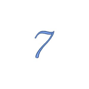 Matriz de bordado Alfabeto Fonte Aulyars - Número 7