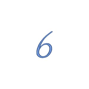 Matriz de bordado Alfabeto Fonte Aulyars - Número 6
