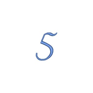 Matriz de bordado Alfabeto Fonte Aulyars - Número 5