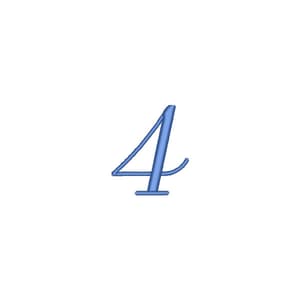 Matriz de bordado Alfabeto Fonte Aulyars - Número 4