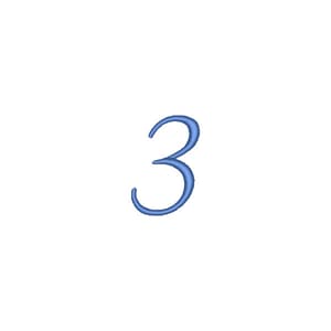 Matriz de bordado Alfabeto Fonte Aulyars - Número 3