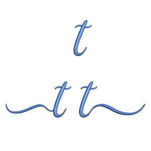 Matriz de bordado Alfabeto Fonte Aulyars - Letra t Minúscula