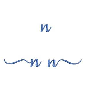Matriz de bordado Alfabeto Fonte Aulyars - Letra n Minúscula