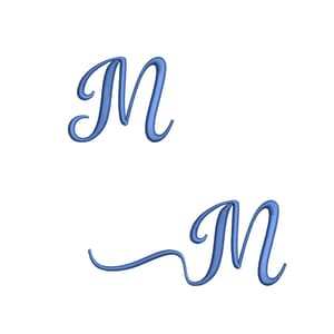 Matriz de bordado Alfabeto Fonte Aulyars - Letra M Maiúscula