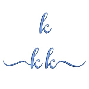 Matriz de bordado Alfabeto Fonte Aulyars - Letra k Minúscula