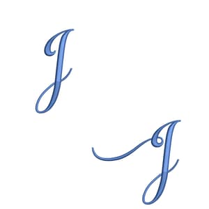 Matriz de bordado Alfabeto Fonte Aulyars - Letra J Maiúscula