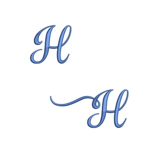 Matriz de bordado Alfabeto Fonte Aulyars - Letra H Maiúscula