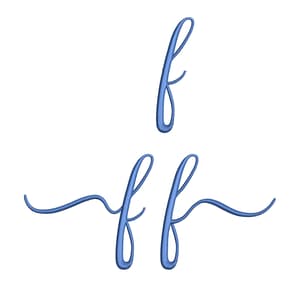 Matriz de bordado Alfabeto Fonte Aulyars - Letra f Minúscula