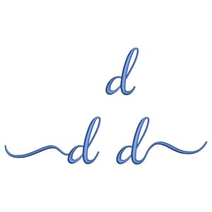 Matriz de bordado Alfabeto Fonte Aulyars - Letra d Minúscula