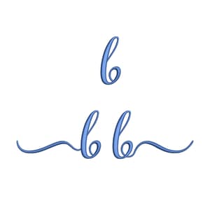 Matriz de bordado Alfabeto Fonte Aulyars - Letra b Minúscula