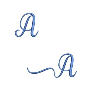 Matriz de bordado Alfabeto Fonte Aulyars - Letra A Maiúscula