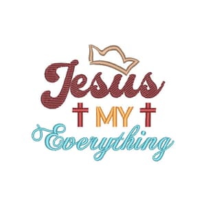 Matriz de bordado Fé - Jesus é meu Tudo