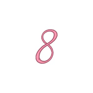 Matriz de bordado Alfabeto Fonte Madeline - Número 8