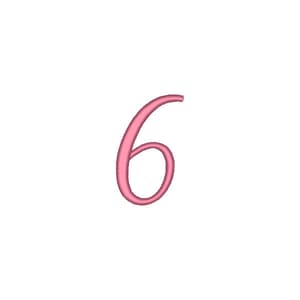 Matriz de bordado Alfabeto Fonte Madeline - Número 6
