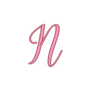 Matriz de bordado Alfabeto Fonte Madeline - Letra N Maiúscula