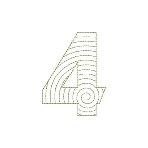 Matriz de bordado Alfabeto Espiral - Número 4