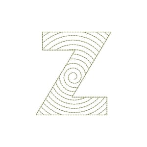 Matriz de bordado Alfabeto Espiral - Letra Z