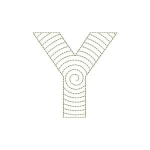 Matriz de bordado Alfabeto Espiral - Letra Y