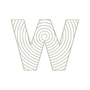 Matriz de bordado Alfabeto Espiral - Letra W