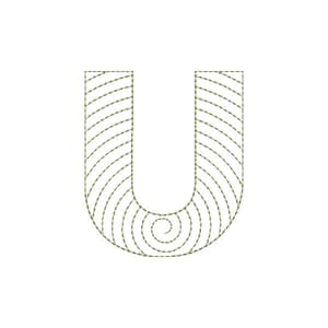 Matriz de bordado Alfabeto Espiral - Letra U